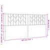 vidaXL T&ecirc;te de lit de remplacement m&eacute;tal blanc 180 cm