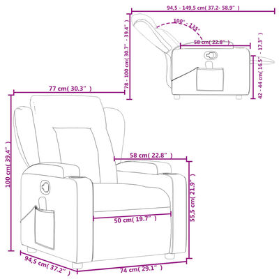 vidaXL Fauteuil de massage inclinable Taupe Tissu