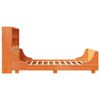 vidaXL Lit biblioth&egrave;que sans matelas cire marron 135x190cm bois massif