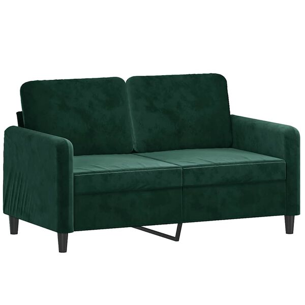 vidaXL Canap&eacute; &agrave; 2 places Vert fonc&eacute; 120 cm Velours
