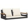 vidaXL Balancelle avec coussins noir 109x62x40 cm r&eacute;sine tress&eacute;e