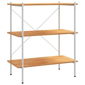vidaXL &Eacute;tag&egrave;re &agrave; 3 niveaux Blanc et ch&ecirc;ne 80x40x92 cm