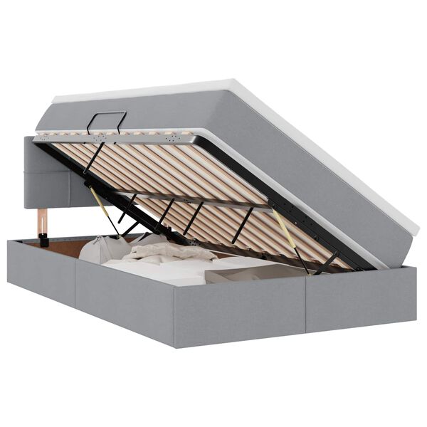 vidaXL Lit avec rangement et matelas Gris clair 120 x 190 cm
