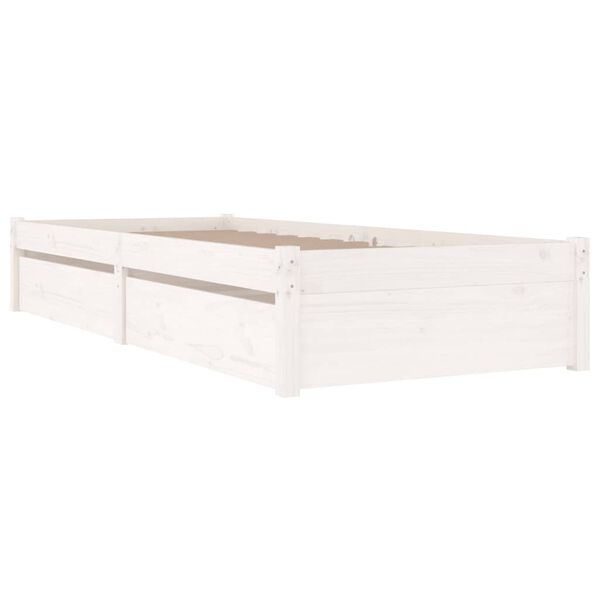 vidaXL Cadre de lit sans matelas avec tiroirs blanc 100x200 cm