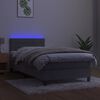 vidaXL Sommier &agrave; lattes de lit et matelas et LED Gris clair 90x200 cm