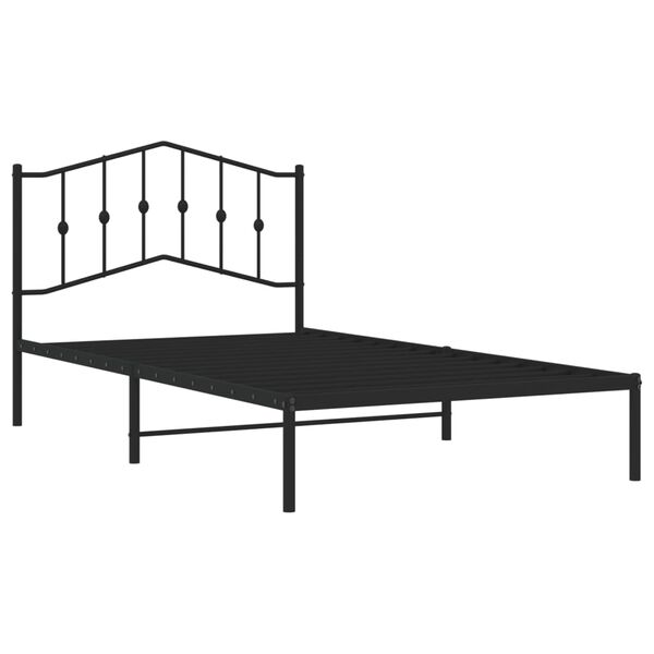 vidaXL Cadre de lit métal sans matelas avec tête de lit noir 107x203cm