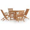 vidaXL Ensemble &agrave; manger d'ext&eacute;rieur pliable 5 pcs Bois solide de teck