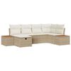 vidaXL Ensemble de canap&eacute; de jardin 6 pc Beige polyrotin