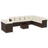 vidaXL Salon de jardin et coussins 11 pcs marron r&eacute;sine tress&eacute;e
