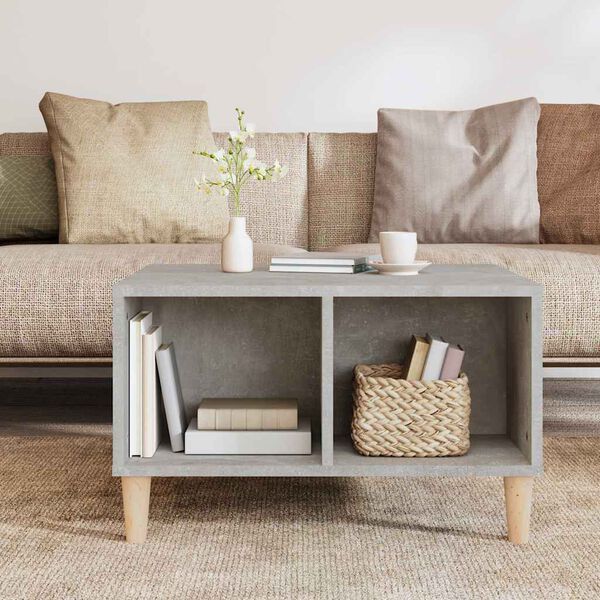 vidaXL Table basse Gris b&eacute;ton 60x50x36,5 cm Bois d'ing&eacute;nierie