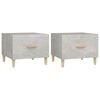 vidaXL Tables basses 2 pcs gris b&eacute;ton 50x50x40 cm bois d'ing&eacute;nierie