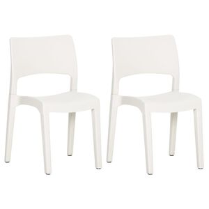 vidaXL Chaises de jardin lot de 2 Blanc Polypropyl&egrave;ne