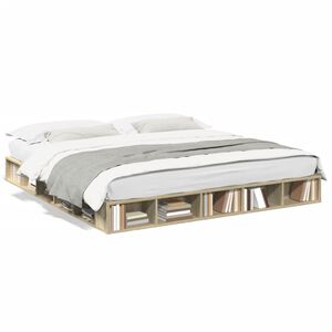 vidaXL Cadre de lit sans matelas ch&ecirc;ne sonoma 200x200 cm