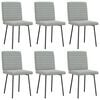 vidaXL Chaises &agrave; manger lot de 6 gris clair velours