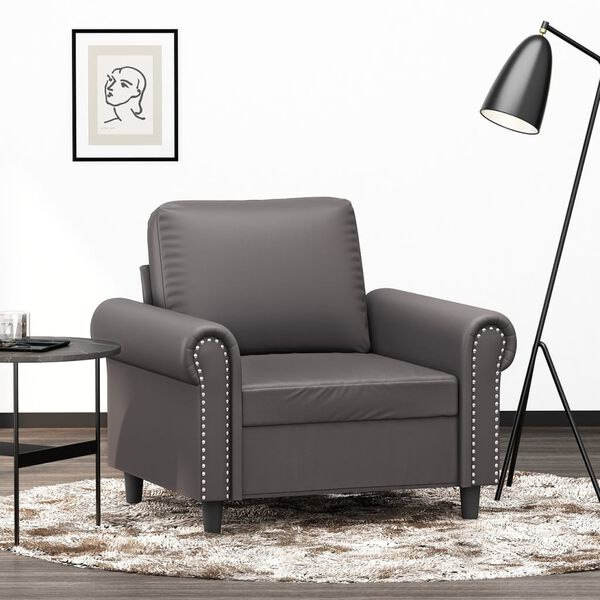 vidaXL Fauteuil Gris 60 cm Similicuir