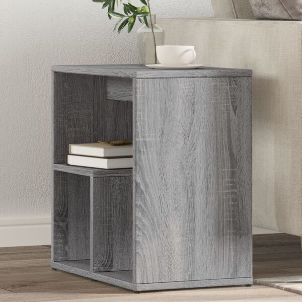vidaXL Table d'appoint Sonoma gris 50x30x50 cm Bois d'ing&eacute;nierie