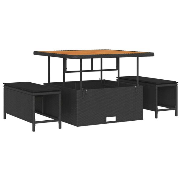 vidaXL Ensemble de canap&eacute; de jardin 11 pcs Noir 100 x 100 x 71 cm