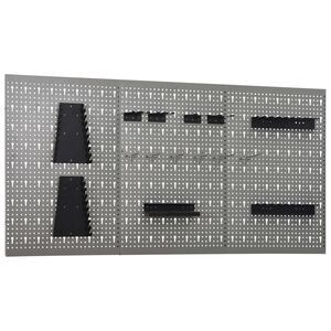 vidaXL Panneaux perfor&eacute;s muraux 3 pcs 40x58 cm Acier