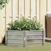 vidaXL Lit sur&eacute;lev&eacute; de jardin 129x45 cm Acier galvanis&eacute; Argent&eacute;