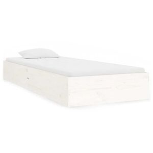 vidaXL Cadre de lit sans matelas blanc bois massif 75x190 cm