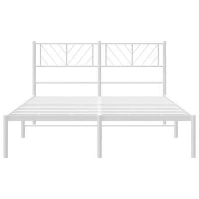 vidaXL Cadre de lit métal sans matelas et tête de lit blanc 140x200 cm