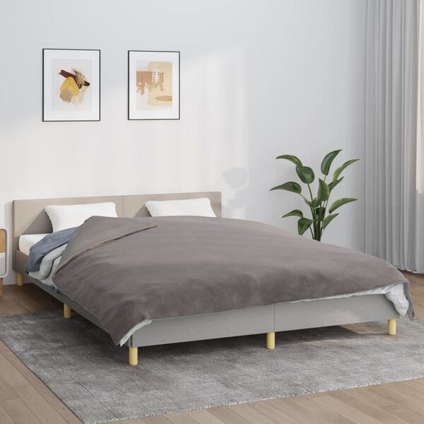 vidaXL Couverture lest&eacute;e avec housse Gris 200x225 cm 13 kg Tissu