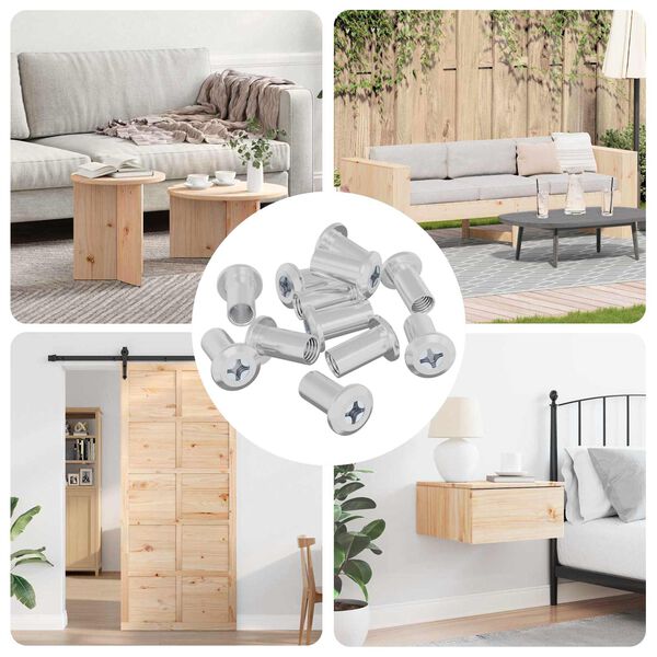 vidaXL Ecrou de verrouillage 3673 pcs Nickel Acier