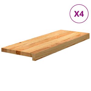 vidaXL Marches d'escalier 4 pcs marron clair 70x25x2 cm ch&ecirc;ne massif