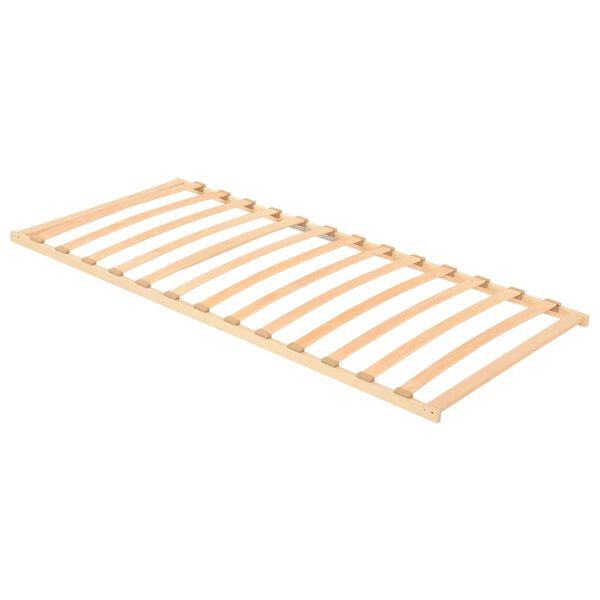 vidaXL Sommier &agrave; lattes Marron 90 x 190 cm Bois de h&ecirc;tre massif