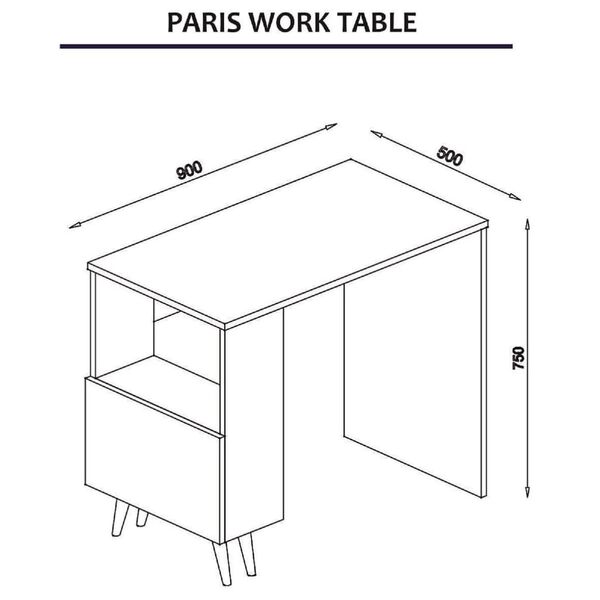 Homemania Bureau d'ordinateur Paris 90x50x75 cm Blanc et ch&ecirc;ne