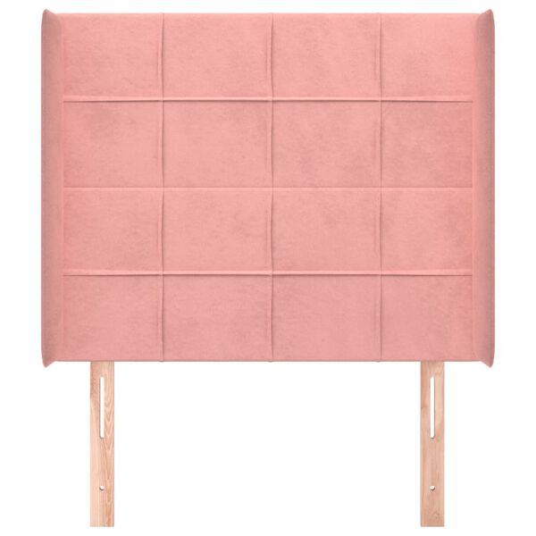 vidaXL T&ecirc;te de lit avec oreilles Rose 103x16x118/128 cm Velours
