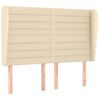 vidaXL T&ecirc;te de lit avec oreilles Cr&egrave;me 147x23x118/128 cm Tissu