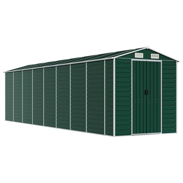 vidaXL Abri de jardin vert 191x725x198 cm acier galvanis&eacute;