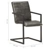 vidaXL Chaises &agrave; manger cantilever lot de 6 gris cuir v&eacute;ritable