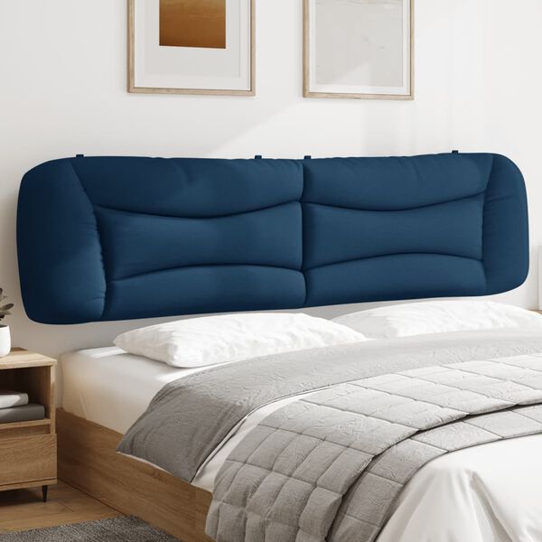 vidaXL Coussin de t&ecirc;te de lit Hvar bleu 200 cm tissu