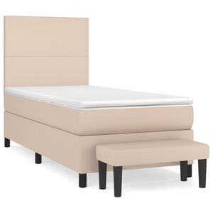 vidaXL Sommier &agrave; lattes de lit avec matelas Cappuccino 80x200 cm