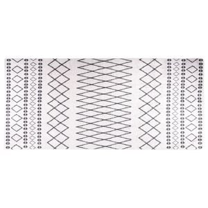 vidaXL Tapis lavable 80x300 cm Blanc et noir