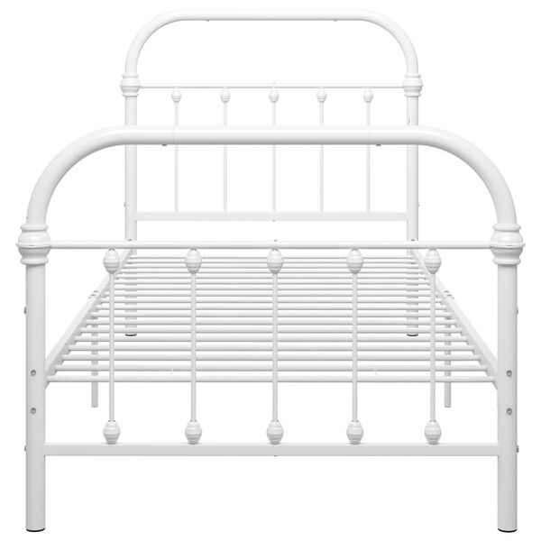 vidaXL Cadre de lit sans matelas blanc m&eacute;tal 100x200 cm
