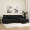 vidaXL Canap&eacute; &agrave; 3 places avec repose-pieds Noir 210 cm Velours