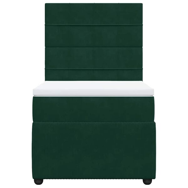 vidaXL Sommier &agrave; lattes de lit et matelas Vert fonc&eacute; 80x200 cm Velours