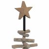vidaXL Sapin de No&euml;l avec support Marron 90 cm Bois de teck solide