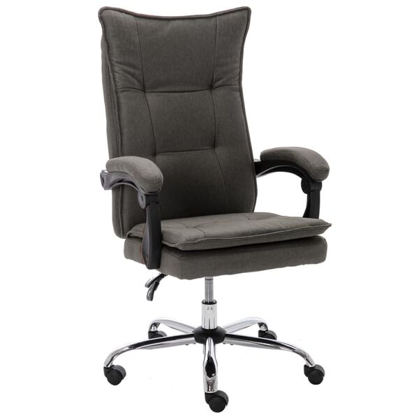 vidaXL Chaise de bureau Gris Tissu
