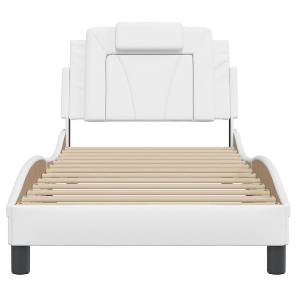 vidaXL Cadre de lit Viana sans matelas blanc 90x200 cm similicuir