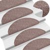 vidaXL Tapis d'escalier auto-adh&eacute;sifs 30 pi&egrave;ces 56 x 17 x 3 cm Marron clair Demi-rond
