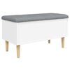 vidaXL Banc de rangement blanc 82x42x46 cm bois d'ing&eacute;nierie