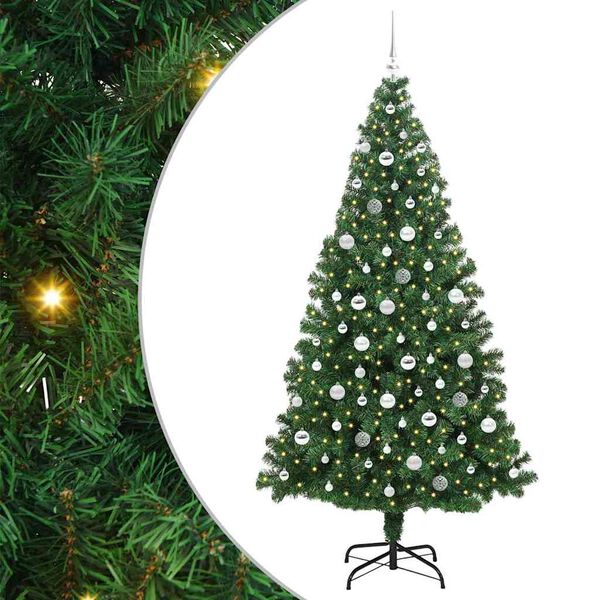 vidaXL Sapin de No&euml;l artificiel Vert 210 cm PVC, Acier et Plastique