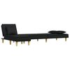 vidaXL Canap&eacute;-lit en forme de L noir 255x140x70 cm tissu
