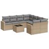 vidaXL Salon de jardin avec coussins 9 pcs beige r&eacute;sine tress&eacute;e
