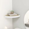 vidaXL &Eacute;tag&egrave;re d'angle murale Ch&ecirc;ne et blanc 35x35x3,8 cm MDF