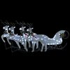vidaXL D&eacute;coration de No&euml;l Renne et tra&icirc;neau 100 LED ext&eacute;rieur blanc
